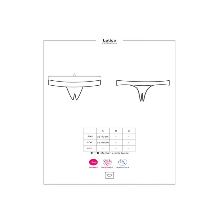 String Ouvert Letica Noir