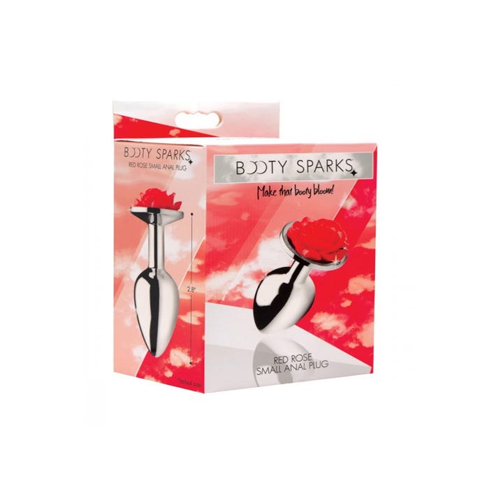 Plug Anal Métal Bijou Red Rose Small 