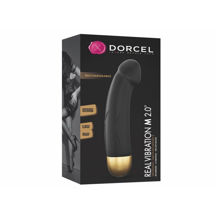 Vibromasseur Real Vibration M Rechargeable Black & Gold Edition