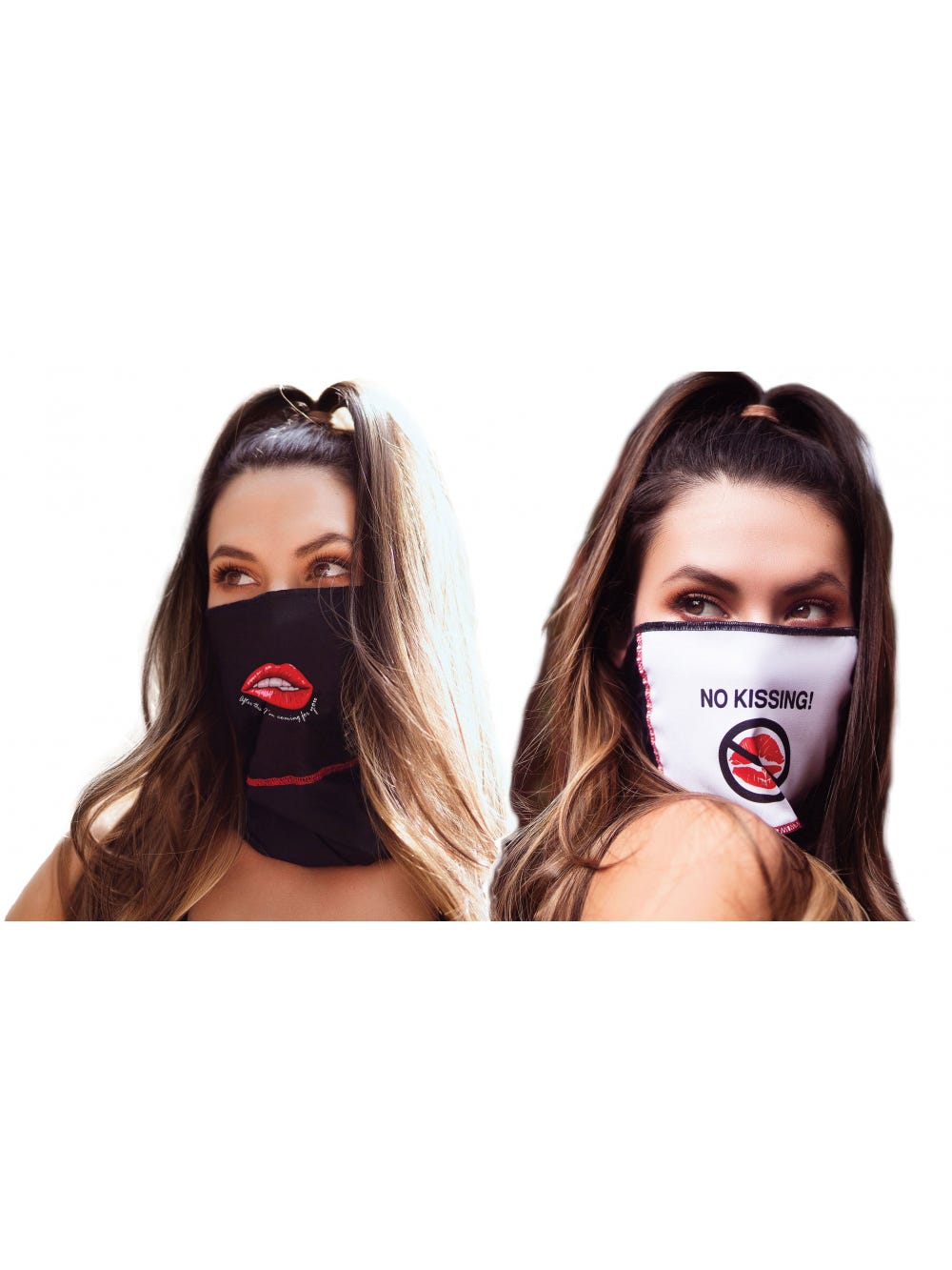 Masque De Protection Imprimé Lèvres Rouges main product photo