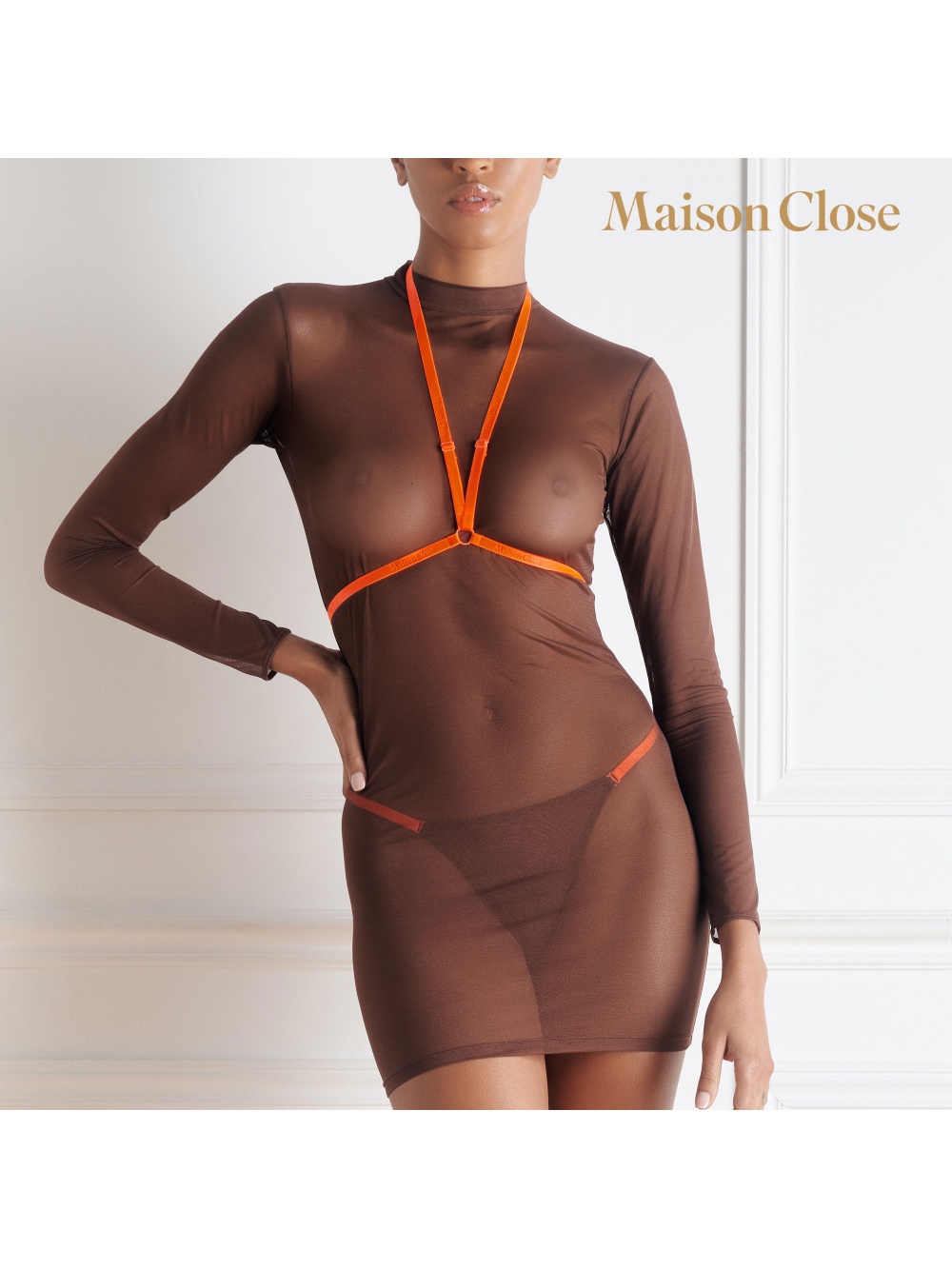 Robe Corps à Corps Choco & Orange Fluo main product photo