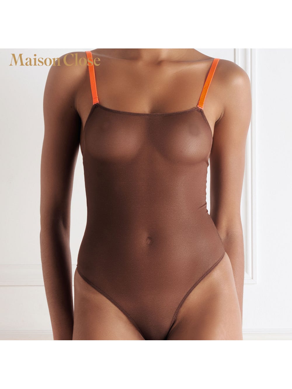 Body String Corps à Corps Choco & Orange Fluo main product photo