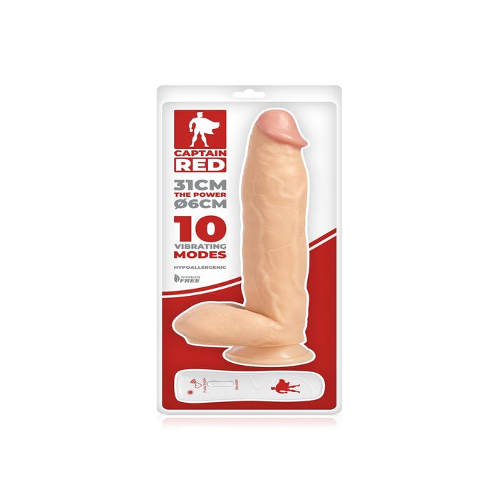 Vibromasseur XXL avec Testicules 31 cm The Power