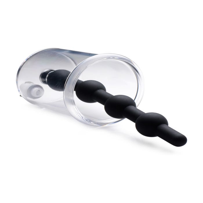 Plug Anal Perlé en Silicone avec Dispositif d'Aspiration