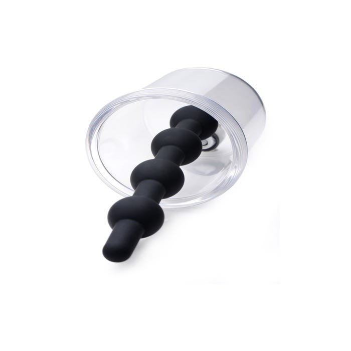 Plug Anal Perlé en Silicone avec Dispositif d'Aspiration