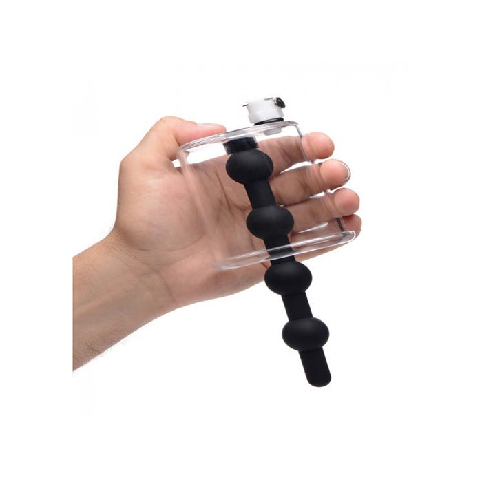 Plug Anal Perlé en Silicone avec Dispositif d'Aspiration