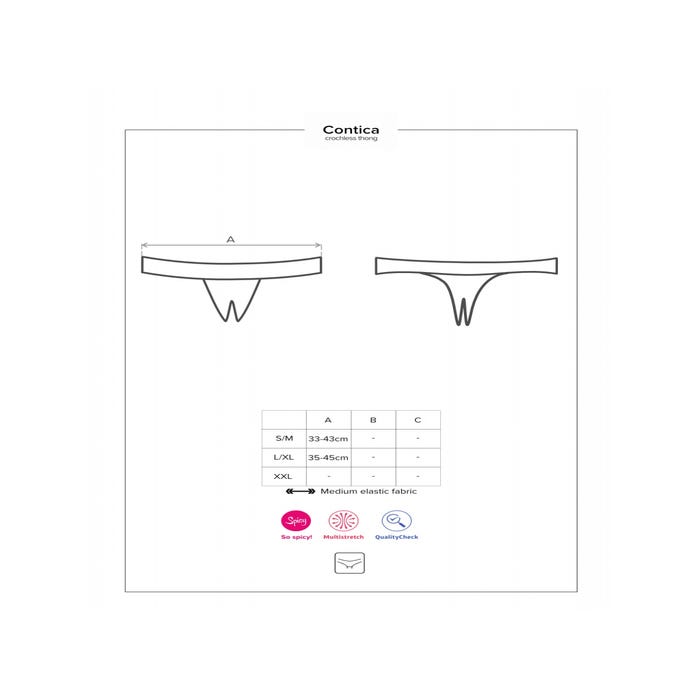 Tanga Ouvert Contica Noir