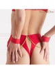 String Taille Haute avec Menottes Tapage Nocturne Rouge