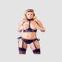 Soutien-Gorge Harnais Ouvert & Culotte Porte-Jarretelles À Menottes