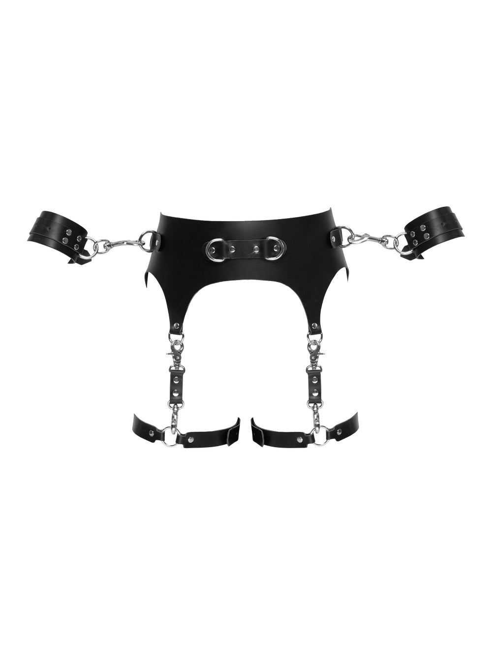 Harnais Porte-Jarretelles & Menottes en Cuir