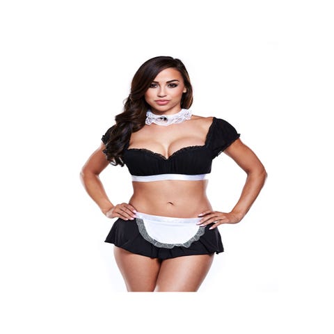 Costume Soubrette 3 Pièces Noir & Blanc