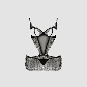 Nuisette Transparente Ouverte Dos Nu Devil Collection Noir