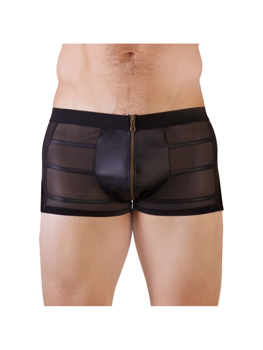 Boxer Effet Cuir & Transparence Fermeture Eclair Noir 3