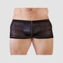 Boxer Effet Cuir & Transparence Fermeture Eclair Noir