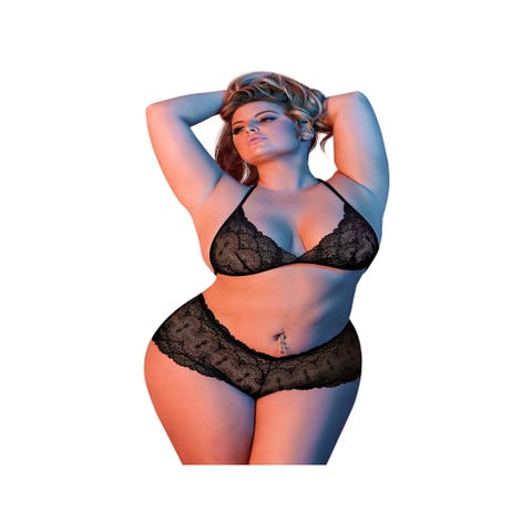 Ensemble Triangle Dentelle 2 Pièces Noir GT