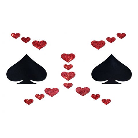 Kit Body Art Pique de Coeur Noir & Rouge