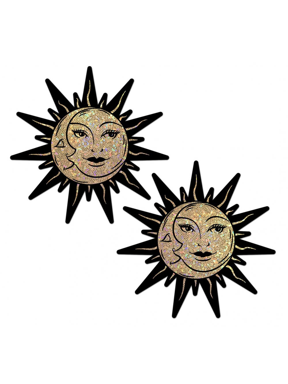 Caches-Tétons Soleil & Lune Doré main product photo