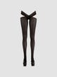 Collant Ouvert Taille Croisée Noir