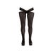 Collant Ouvert Taille Croisée Noir