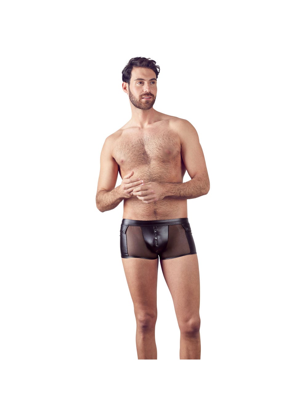 Boxer Wetlook Boutons Pressions Noir main product photo