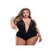 Body Ouvert Col V Satin Noir GT