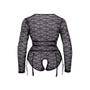 Body 3 Pièces Ouvert Harnais & Dentelle Noir