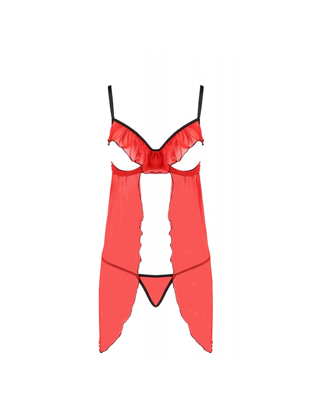 Nuisette Babydoll Ouverte Cherry Devil Collection Rouge main product photo