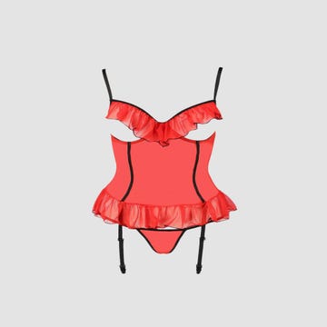 Guêpière Ouverte Cherry Devil Collection Rouge