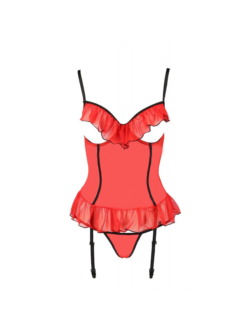 Guêpière Ouverte Cherry Devil Collection Rouge main product photo