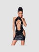 Robe Chaines & Oeillets Wetlook Noire