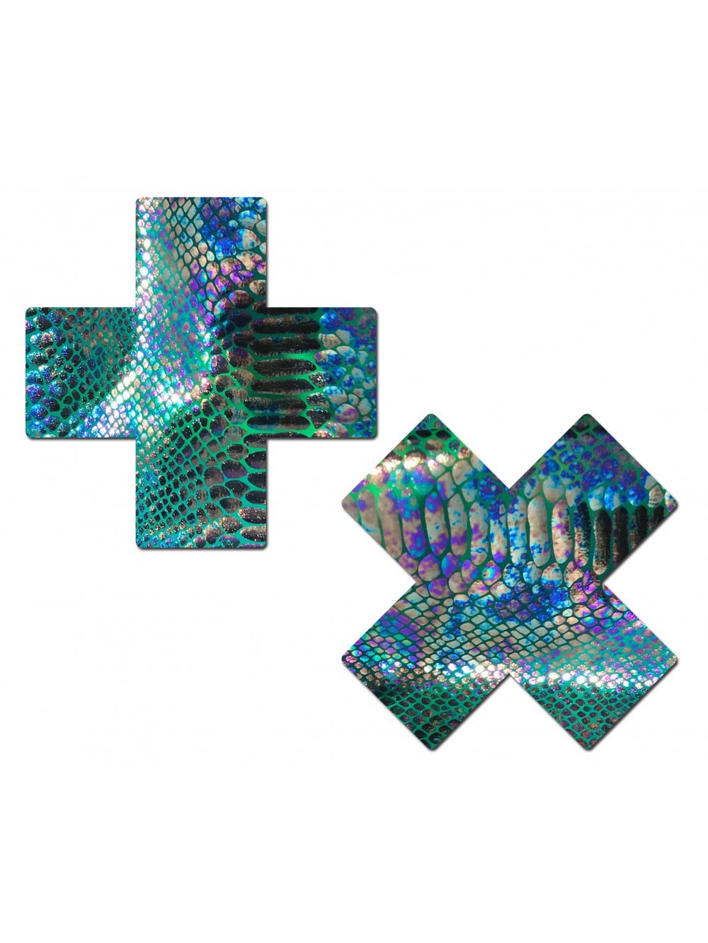 Caches-Tétons Plus X Peau de Serpent Verts