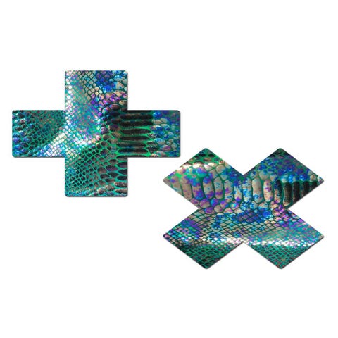 Caches-Tétons Plus X Peau de Serpent Verts