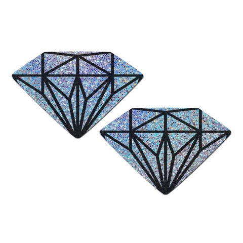 Caches-Tétons Diamant Scintillant Argentés