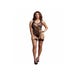 Body Ouvert & Jarretières DES038 Dentelle & Strass Noir