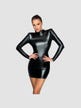 Robe Manches Longues & Dos Nu Wetlook