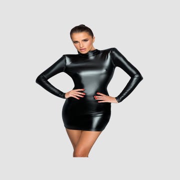 Robe Manches Longues & Dos Nu Wetlook