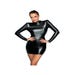 Robe Manches Longues & Dos Nu Wetlook