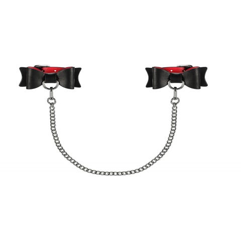 Menottes Noeud A745 Chaines Noires & Rouges