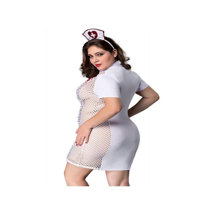 Costume 3 Pièces Infirmière Sexy Blanc & Rouge GT