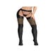 Collant String Effet Porte-Jarretelles Noir