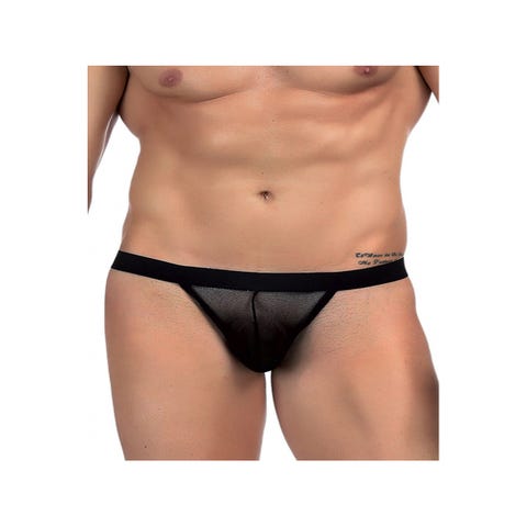 String Ficelle Résille Noir