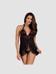Nuisette Babydoll Rossita Noire & Bordeaux