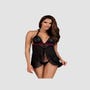 Nuisette Babydoll Rossita Noire & Bordeaux