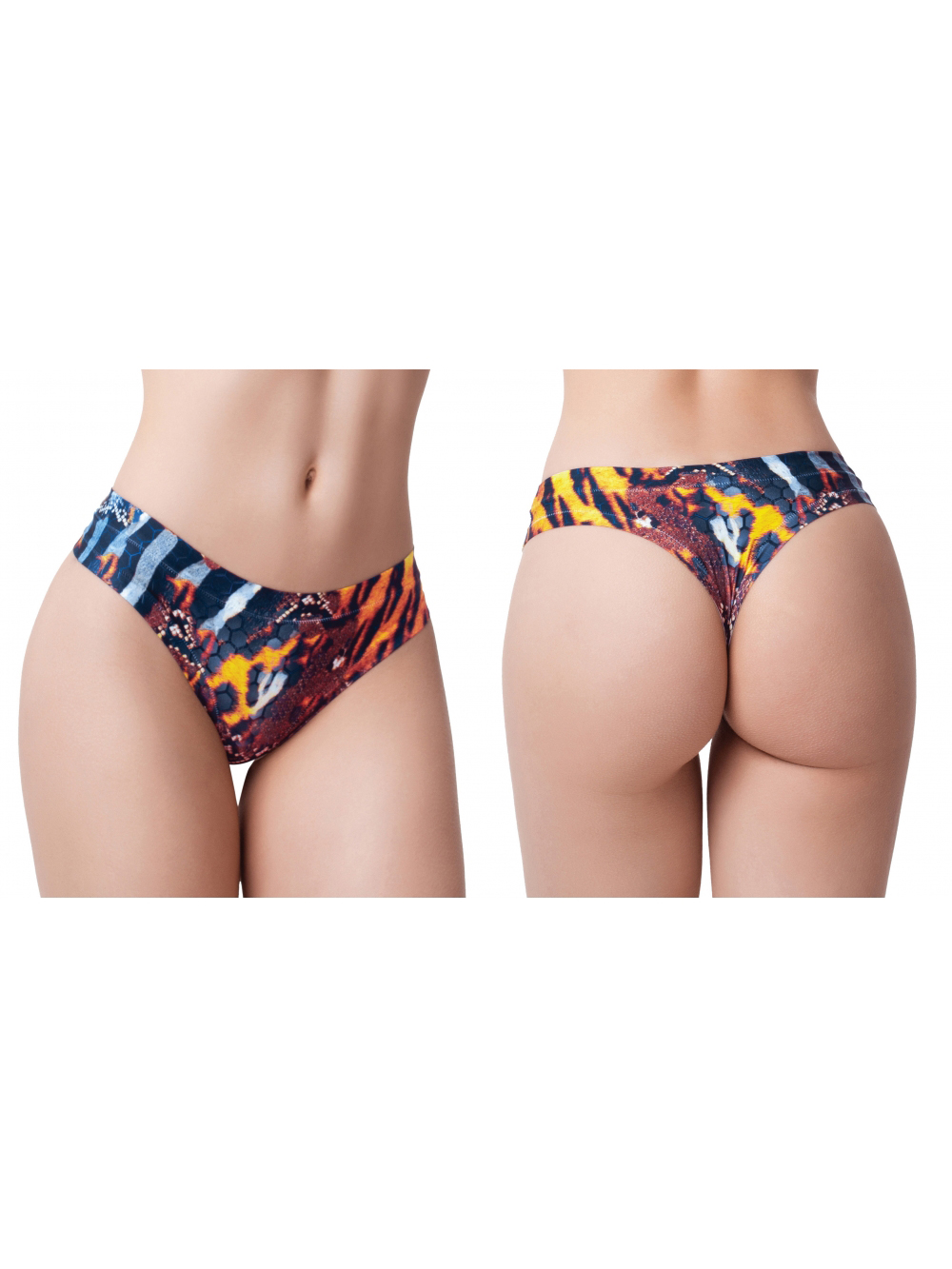 String Invisible Go Wild Tiger Bleu & Jaune