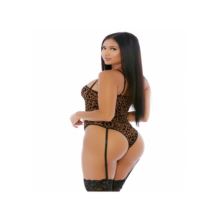 Body Jarretelles Féline Sexy Marron