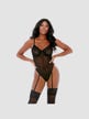 Body Jarretelles Feline Feisty Cheetah Cup Noir