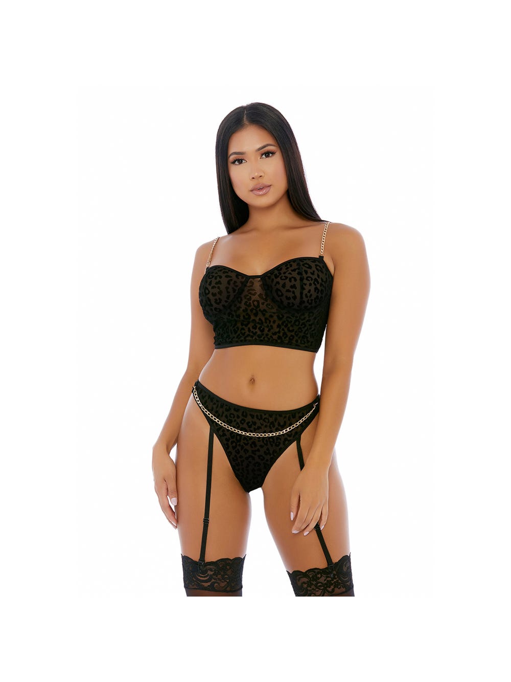 Ensemble 2 Pièces Chain Me Up Bustier Noir main product photo