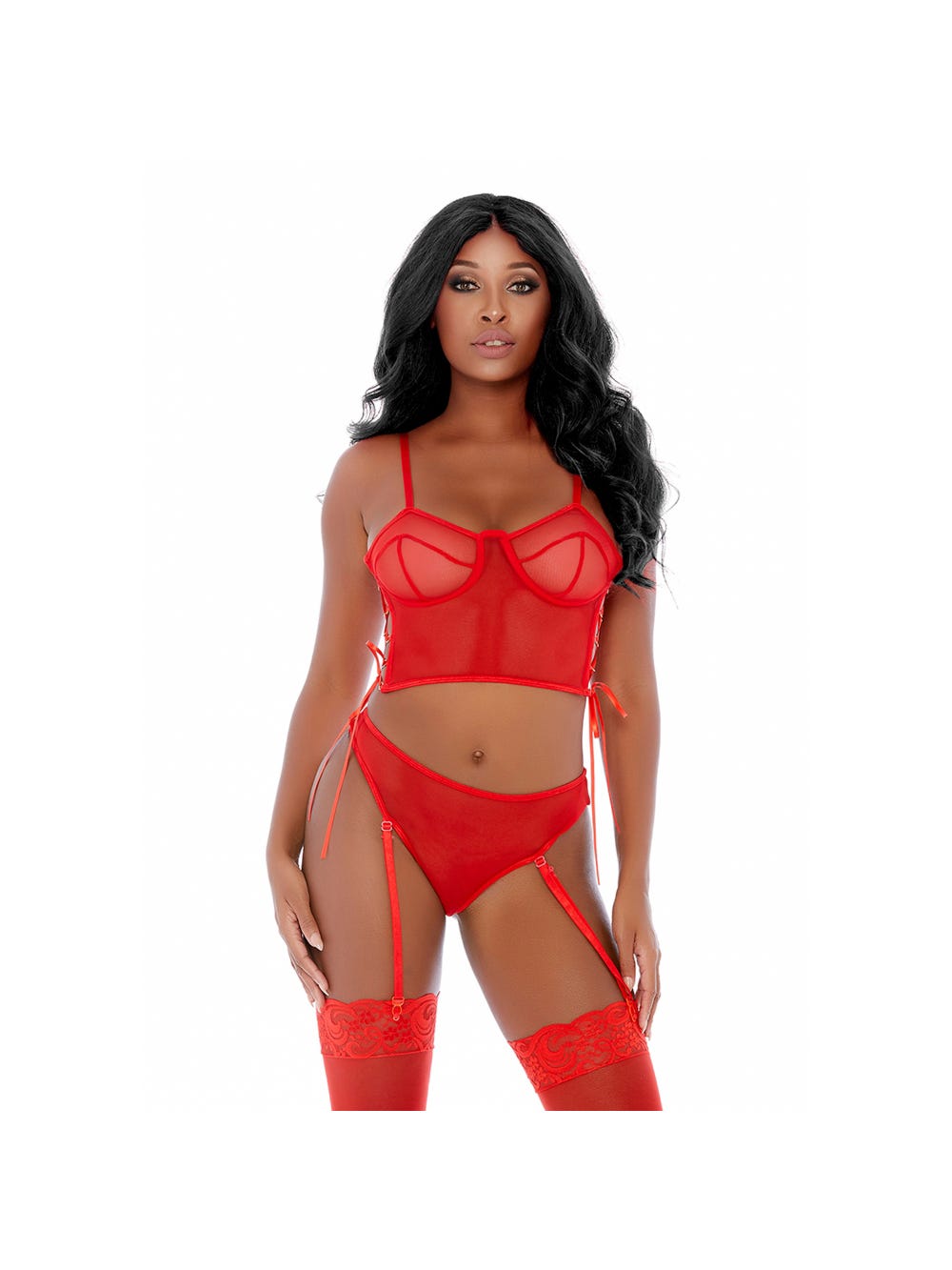 Ensemble 2 Pièces Ring Me Up Bustier Rouge main product photo