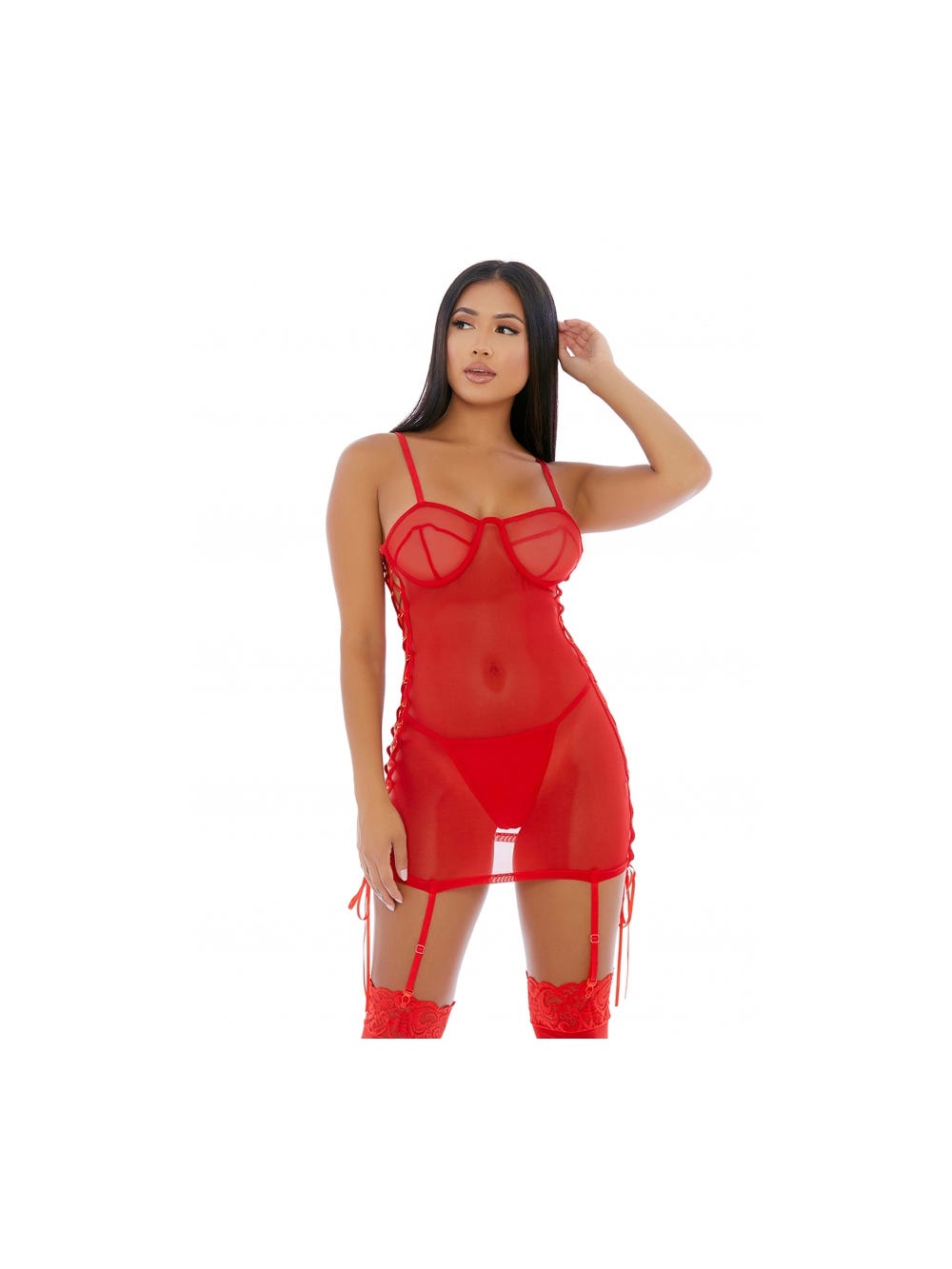 Guêpière Longue Ring It On Rouge main product photo