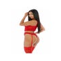 Ensemble 2 Pièces Sheer Intimacy Mesh Bustier Rouge